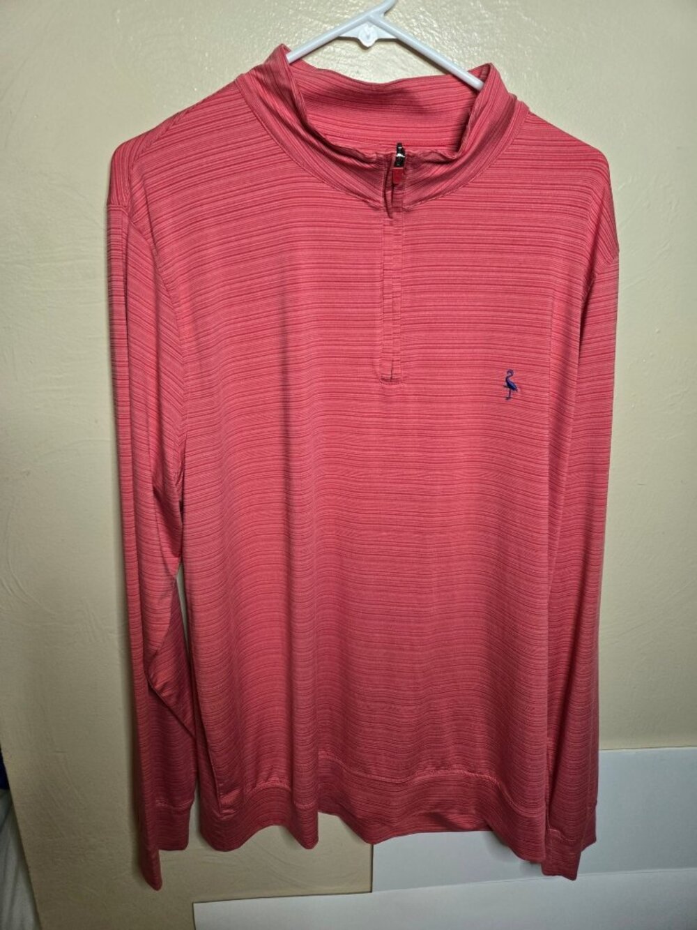 Tailor Byrd Coral Airflow Melange Mesh Golf 1/4 Zip SPF 30 Performance Top Sz 2X
